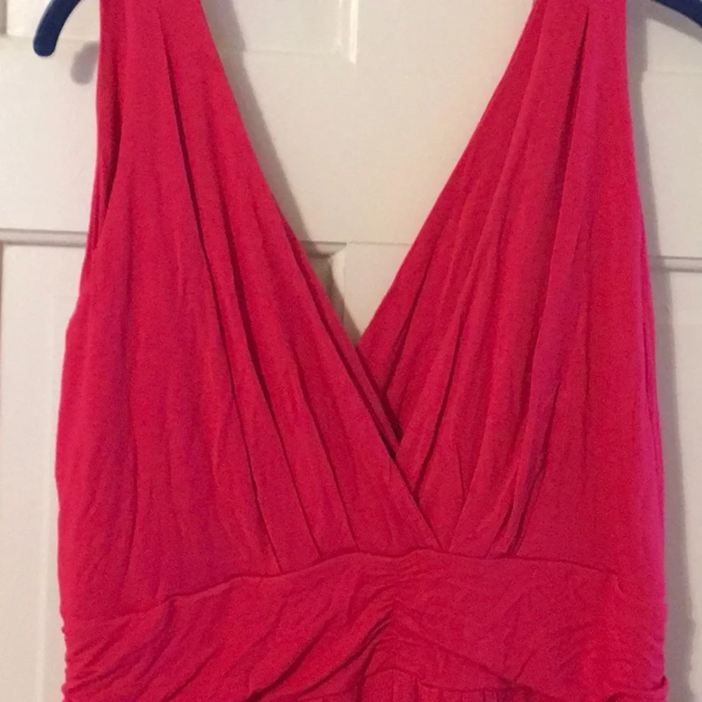 EUC,IMAN,1XP,Cotton,RED,step in design,gathered waist,sleeveless,maxi dress - Picture 4 of 9